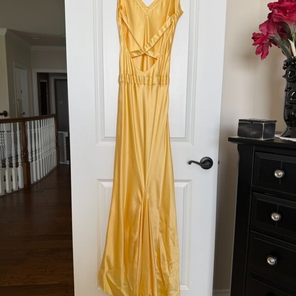 VINTAGE Y2K Caché 100% Silk Yellow "How to Lose a Guy in 10 Days" Dress - Size 4 - Picture 6 of 12